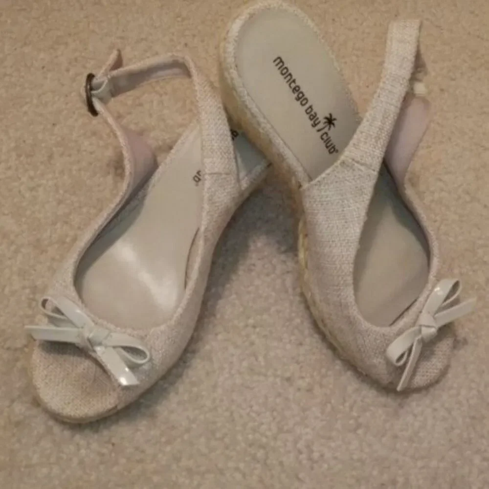 Montego Bay Club Espadrilles Wedges HEELS Shoes Slingback Women's WOMAN'S 6 ½